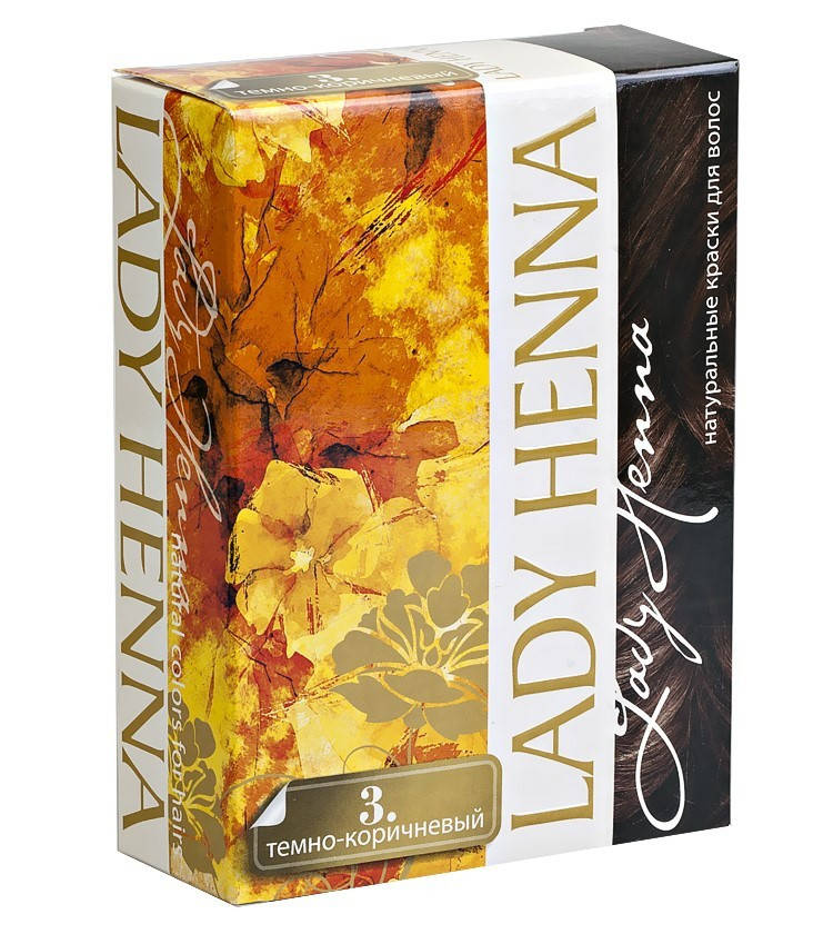 

"Темно-коричневая" Краска для волос на основе хны Lady Henna