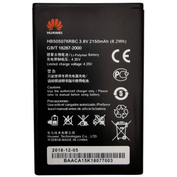 

Акумулятор Huawei HB505076RBC (2150 mAh) G700 / G710 / G606 / SM-G610 / Y3 II