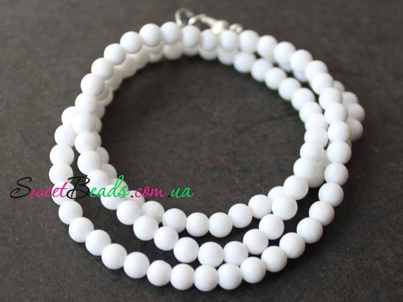 

Бусины 4мм, белый агат