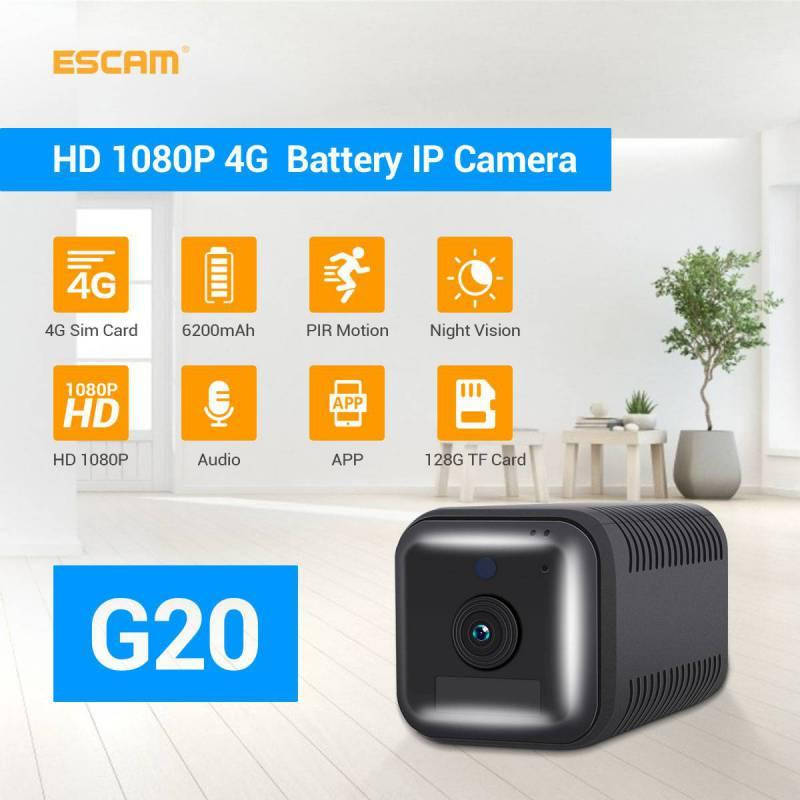

4G мини камера Escam G20 (3G, PIR, 6200 мАч) 60 дней автономность