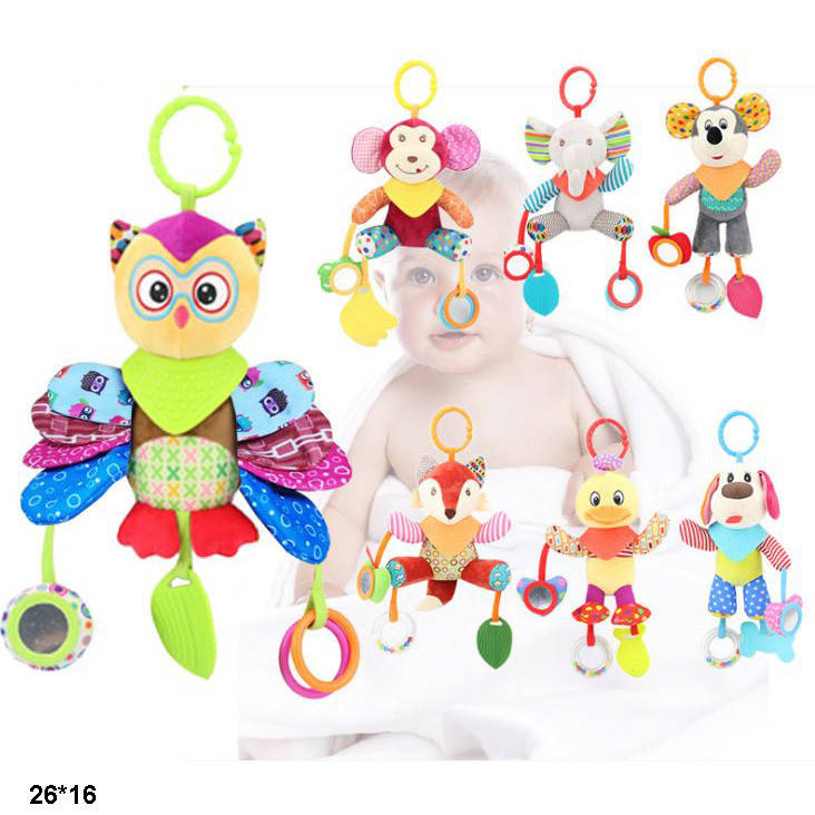 

Брязкальце E001 підвіска тваринки м'яке з прорізувачем та дзвіночком 5 функцій 7в.кул.26*16 /40/