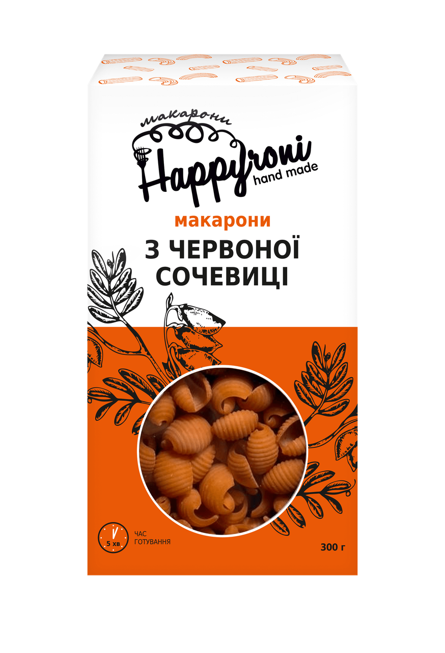 

Макарони з червоної сочевиці Happyroni 300 г