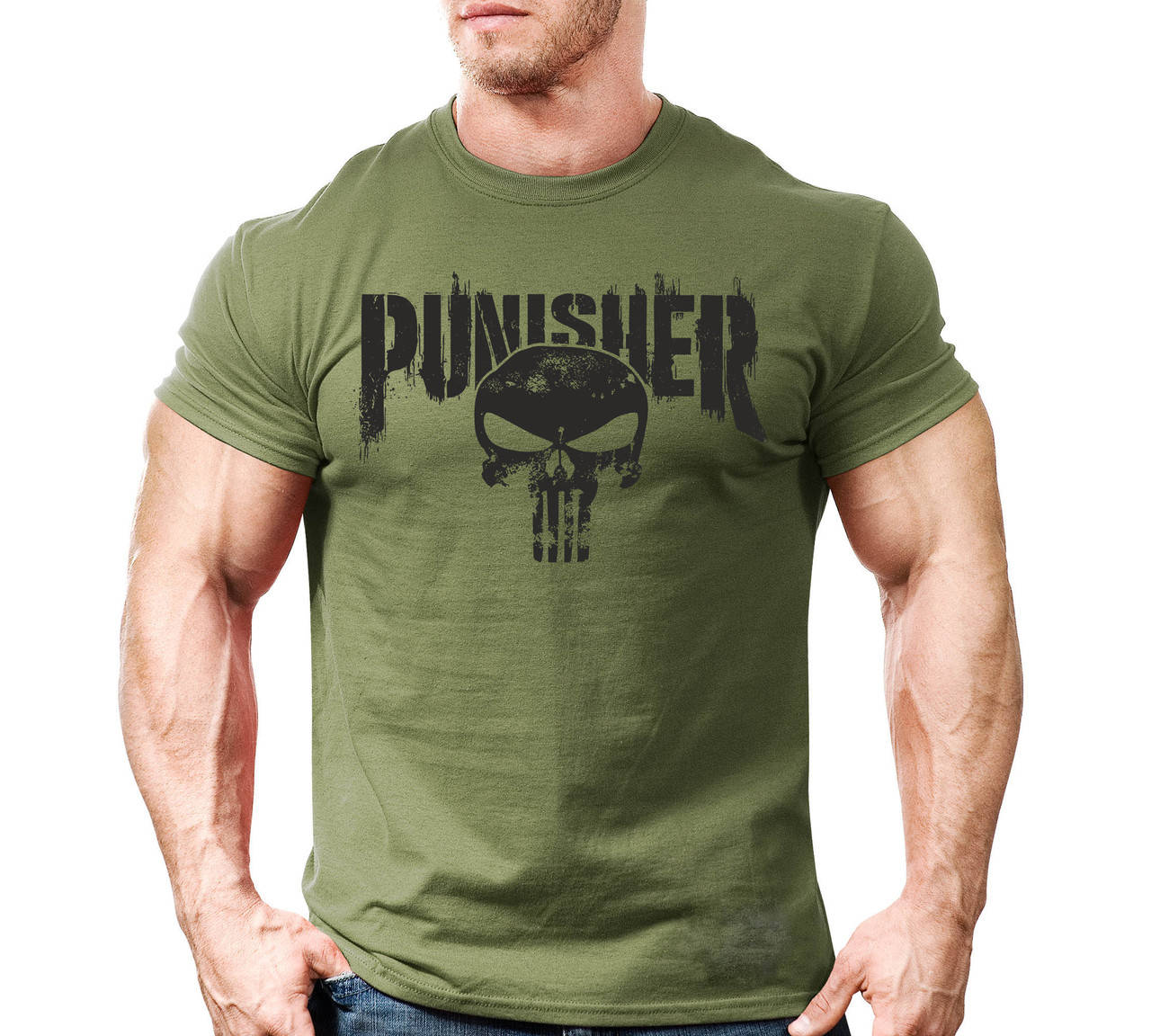

Спортивная футболка Punisher (разные цвета) XL, Оливковый