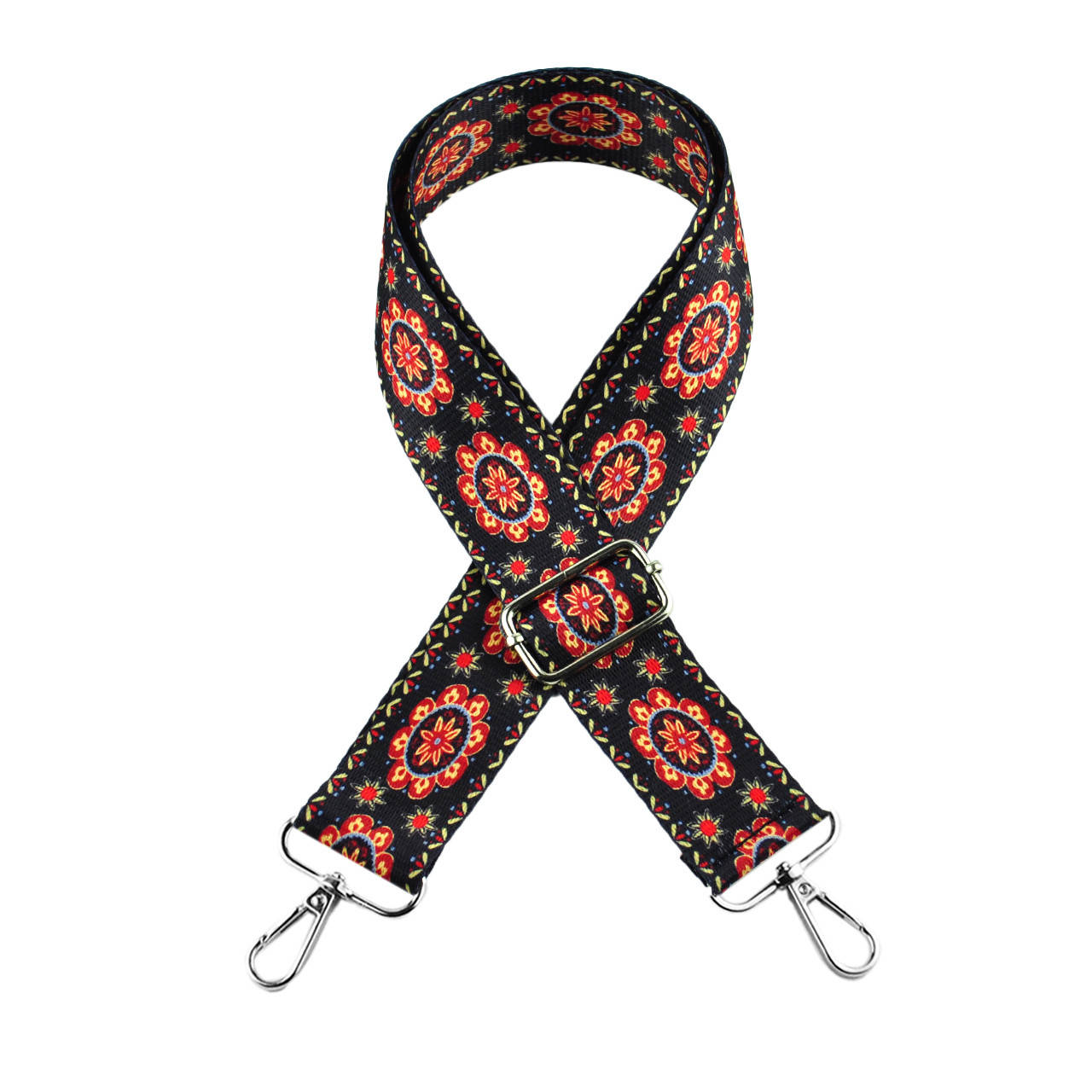 

Плечовий ремінь з орнаментом і карабінами для сумки 66-118 см (ширина 40 мм) №267