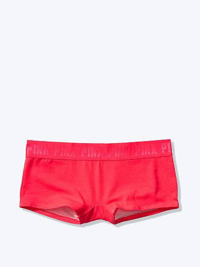 

Хлопковые трусики шортики Victoria’s Secret PINK LOGO BOYSHORT р.M, Красный