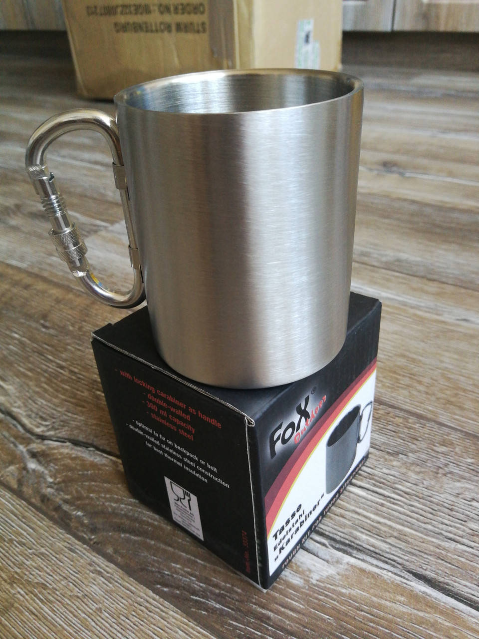 

Алюминиевая туристическая Кружка Mil-Tec 0,3 л є карабином, Серебристый