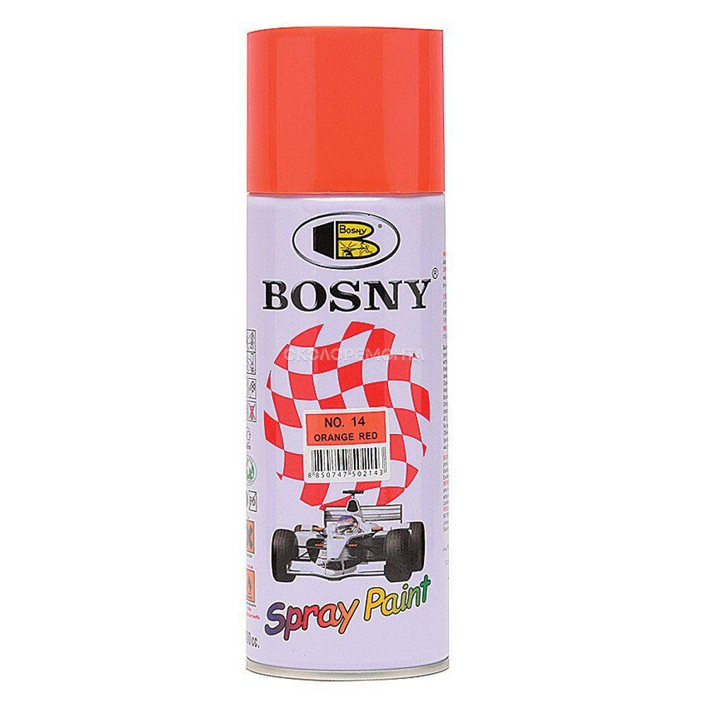 

Акриловая краска-спрей Bosny 14 красно-оранжевая 400мл