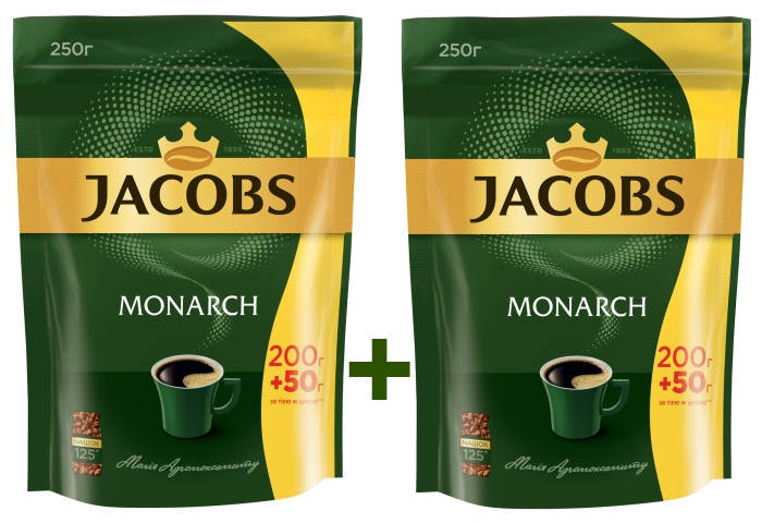 

Растворимый кофе JACOBS MONARCH Якобс Монарх 500г (400+100) 2уп по 250г