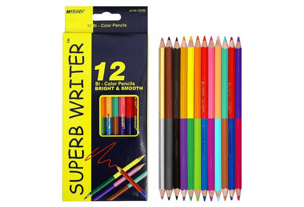 

Олівці кольорові MARСO Super Writer 12 шт.(24 кол.) двосторонні, Разные цвета