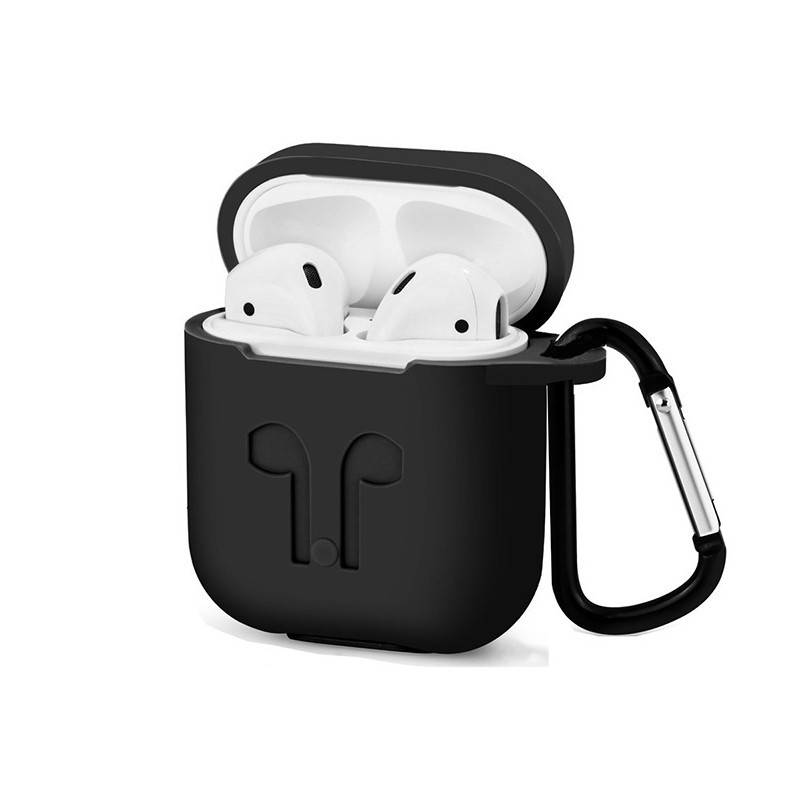 

Чехол ARM силиконовый с карабином для AirPods 1 Black, Черный