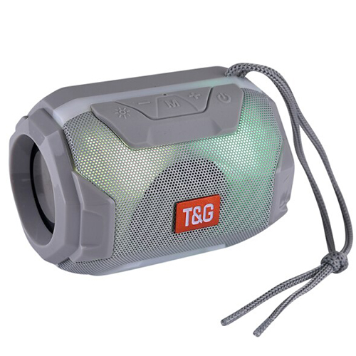 

Портативная колонка TG162, подсветка, Bluetooth, радио, speakerphone, серый
