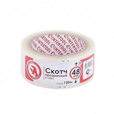 

Скотч прозрачный 48мм*100м*52мкм INTERTOOL KT-0903