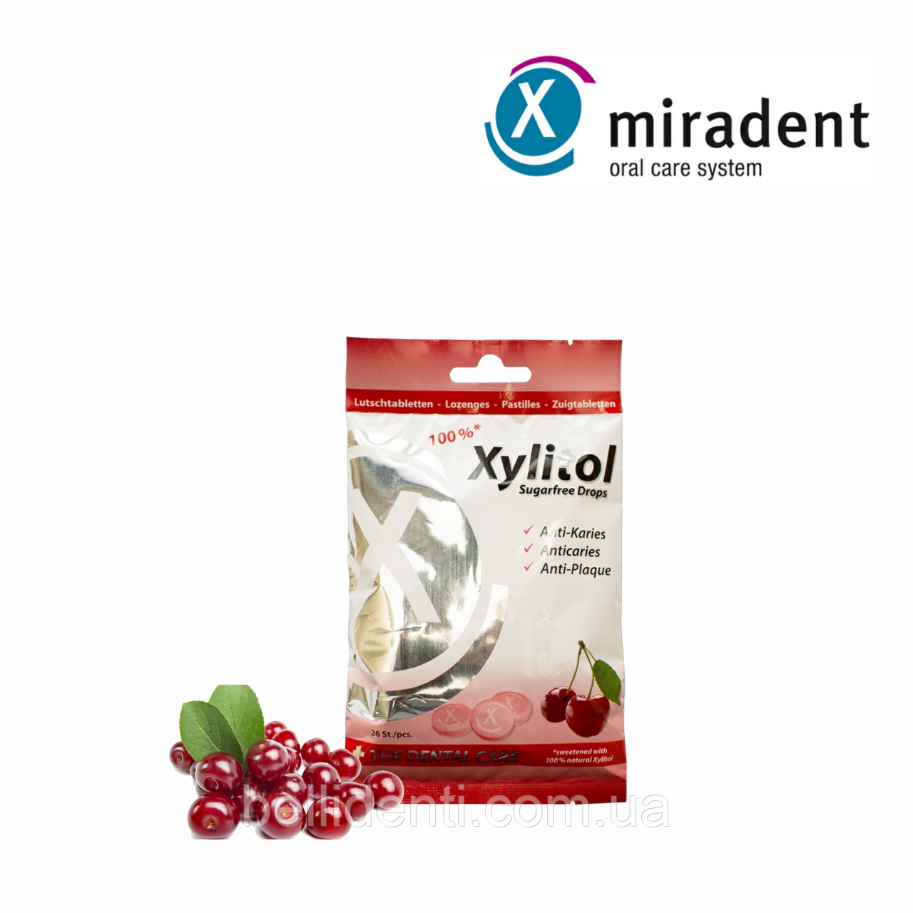 

Леденец с ксилитом miradent Xylitol Drops (вишня), 26 шт.