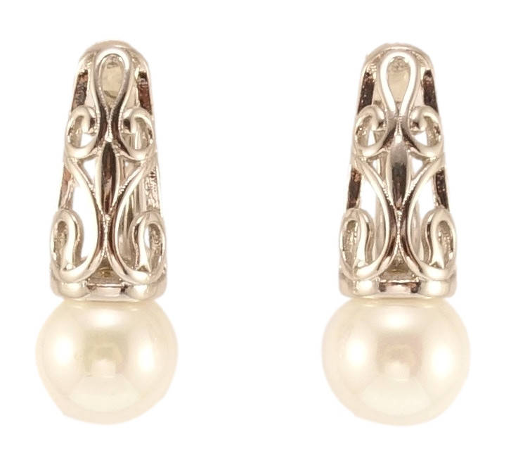 

Серьги Xuping Родий английский замок "Жемчужины под резным куполом"