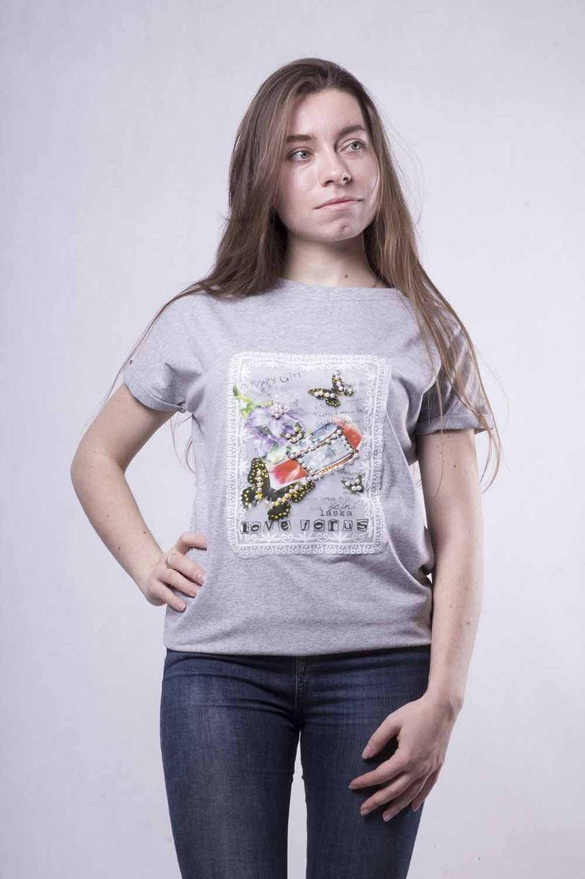 

Женская молодежная футболка " Butterfly" р. 42-50 50-52