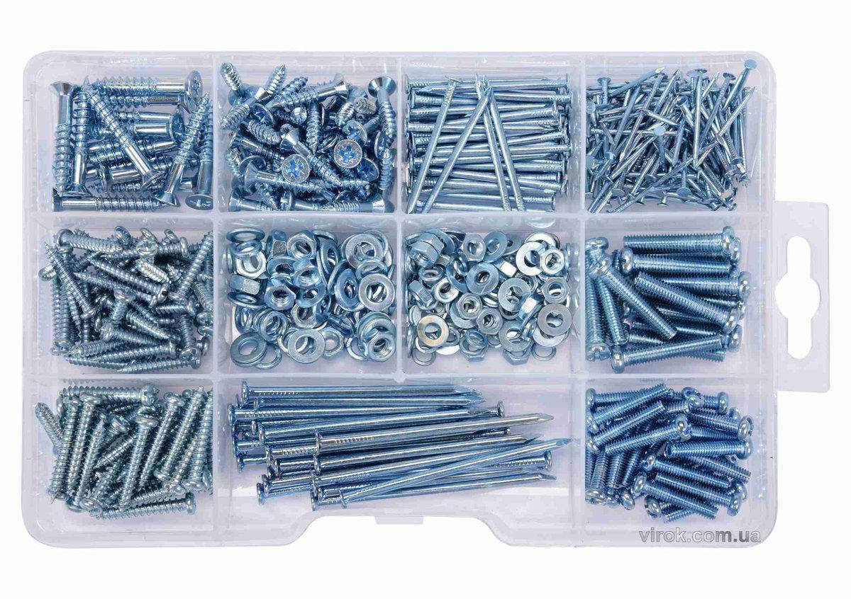 

Шурупи, цвяхи, шайби і гайки VOREL, набір 580 шт.