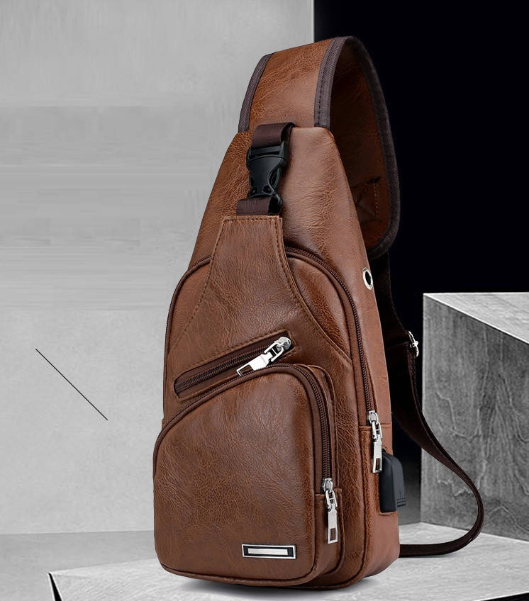 

Мужская сумка слинг через плечо из эко кожи различные цвета