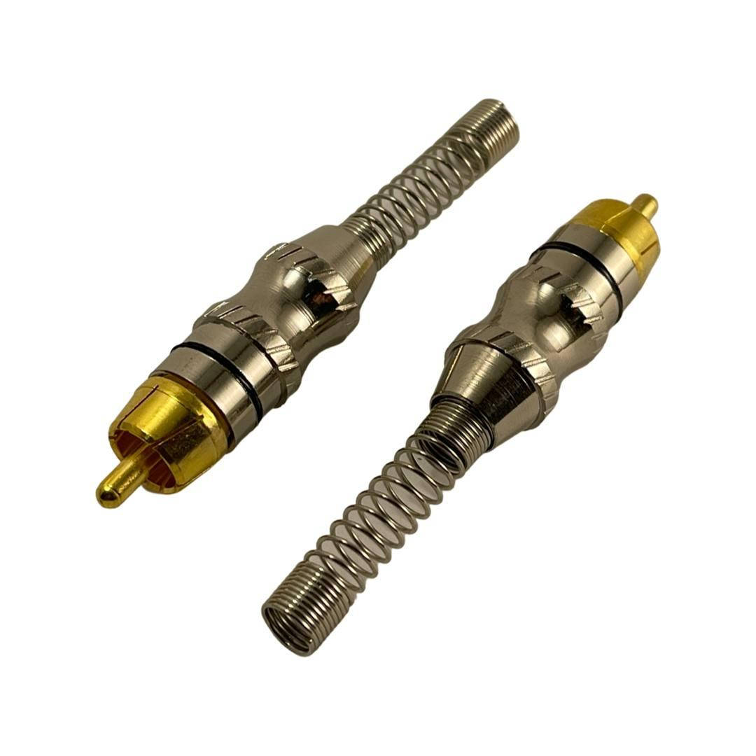 

Штекер RCA silver-gold с длинной пружиной, диам.- 6.5мм., чёрный, Черный