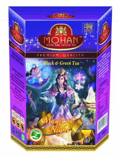

Зеленый и черный чай Магическая ночь крупнолистовой Mohan 100 гр