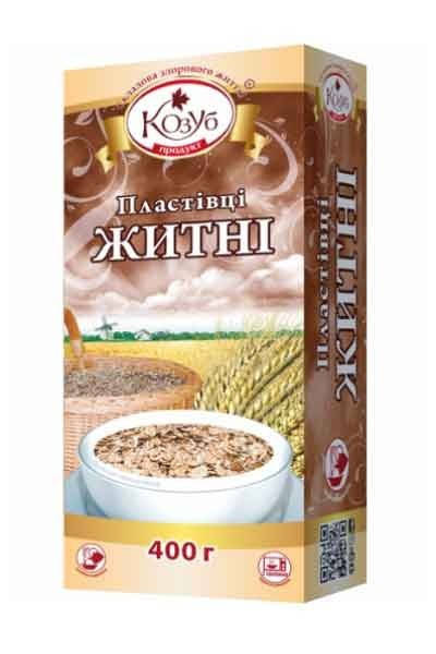 

Пластівці житні миттєвого приготування 400 г ТМ Козуб Продукт