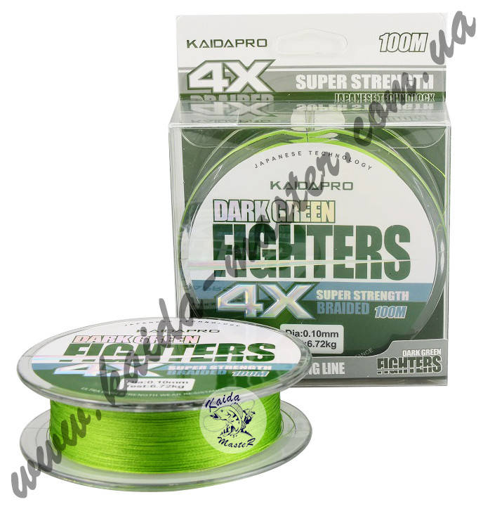 

Плетенка KAIDA 8X FIGHTERS 100 м, PX402 0.18, Зелёный