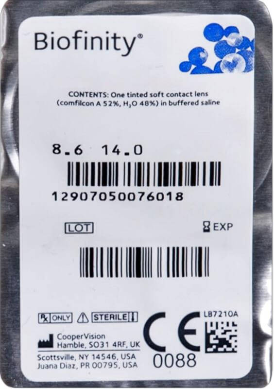 

Контактные линзы Cooper Vision Biofinity (BC=8.6, DIA=14.0) 1 линза