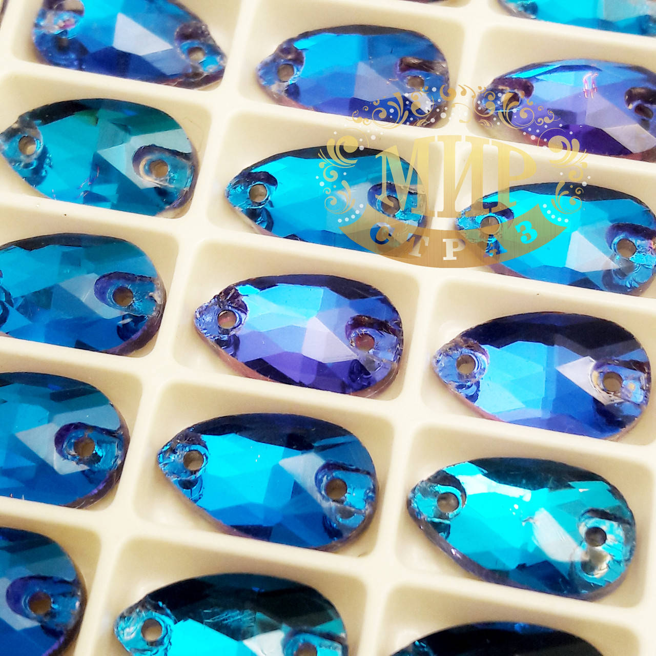 

Пришивные капли, цвет Bermuda Blue, 7х12мм, 1шт