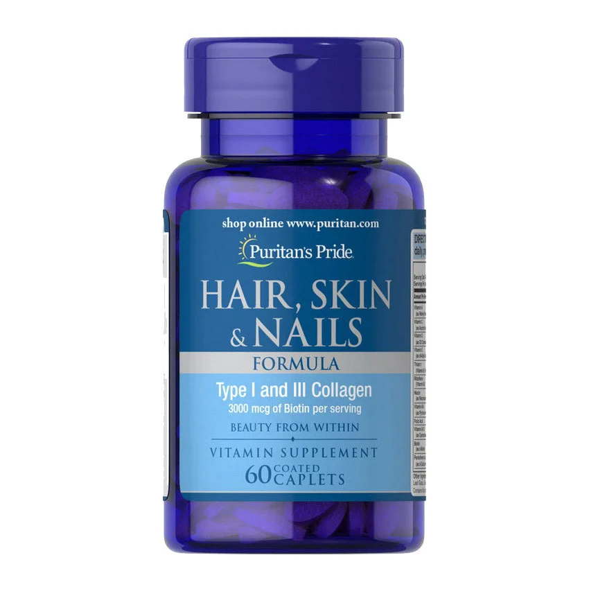 

Формула для волос, кожи, ногтей, Hair Skin Nails Formula, Puritan's Pride, 60 капсул