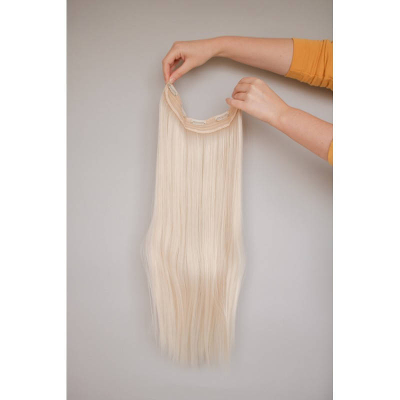 

Трессы накладные платиновый блонд прямые волосы