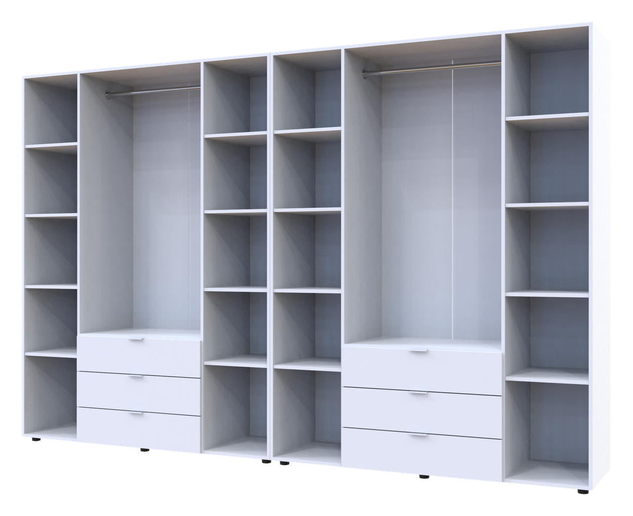 Розпашна Шафа для одягу Doros Гелар комплект Білий 4+4 ДСП 310х49,5х203,4 (42002121) 2