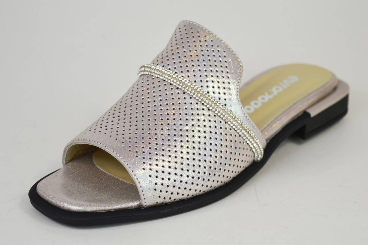 

Шлепанцы Evromoda 0364 Серебристые кожа