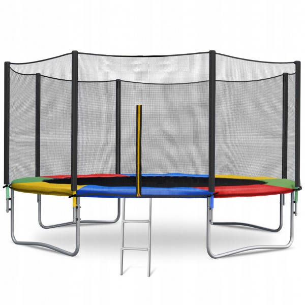 

Батут Just Fun 374 см Multicolor зовнішня сіткa + драбинка