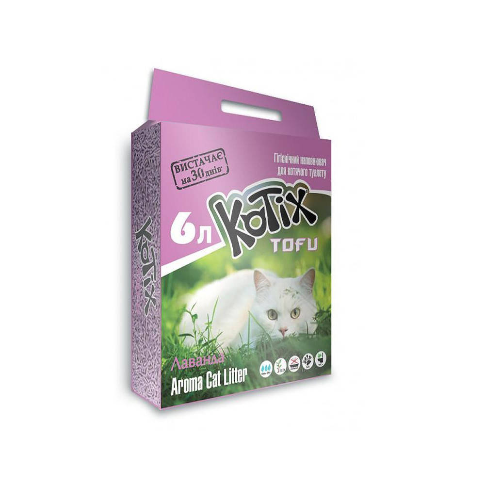

Kotix Tofu Lavender 6 л / 2,6 кг - Соевый наполнитель для кошачьего туалета