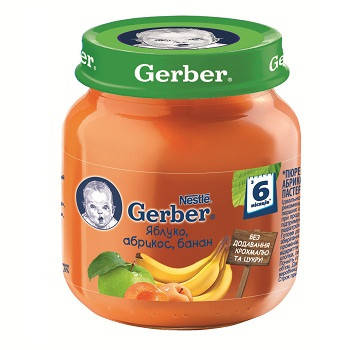 

Фруктовое пюре Gerber Яблоко, абрикос и банан, 130 г
