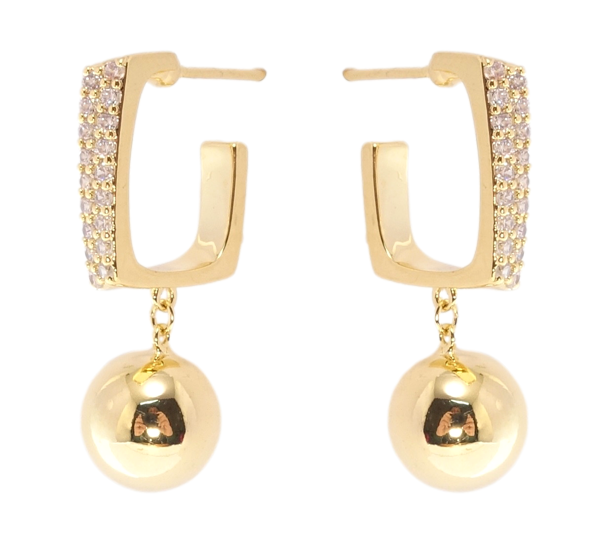 

Серьги Xuping QQMM Позолота 14K гвоздики (пусеты) "Инкрустация цирконием"