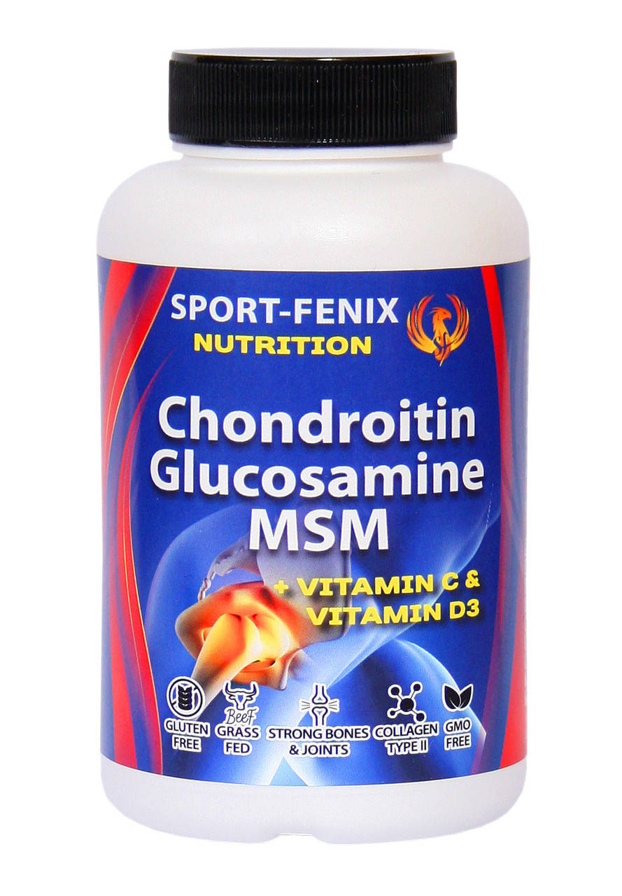 

Chondroitin, glucosamine, MSM + Vitamins С&D3 ТМ SPORT-FENIX 90 капсул