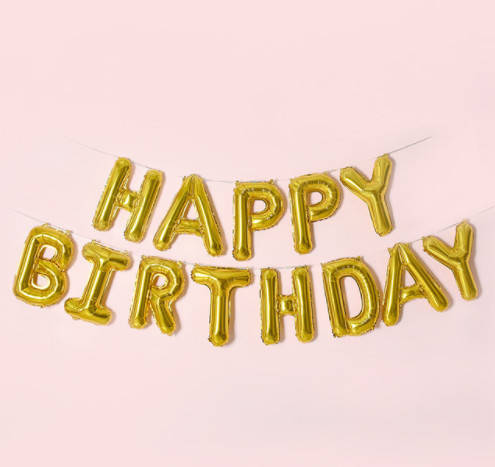 

Набор надувных шариков Happy Birthday Gold 5956 13 предметов золотистый