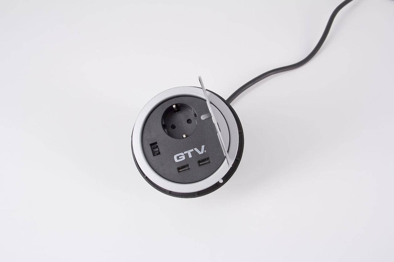 

Встраиваемая розетка GTV на 1 вилку, 2 USB AE-BPW1S2UCH-80