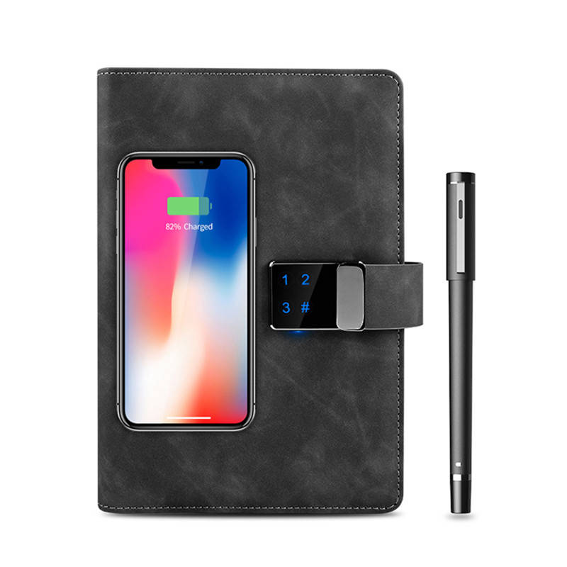 

Ежедневник блокнот Business Powerbank с цифровым замком беспроводной зарядкой и USB флешкой 16Гб