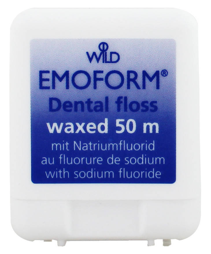 

Зубная нить (флосс), вощеная с фторидом натрия, EMOFORM Dental floss 50 м