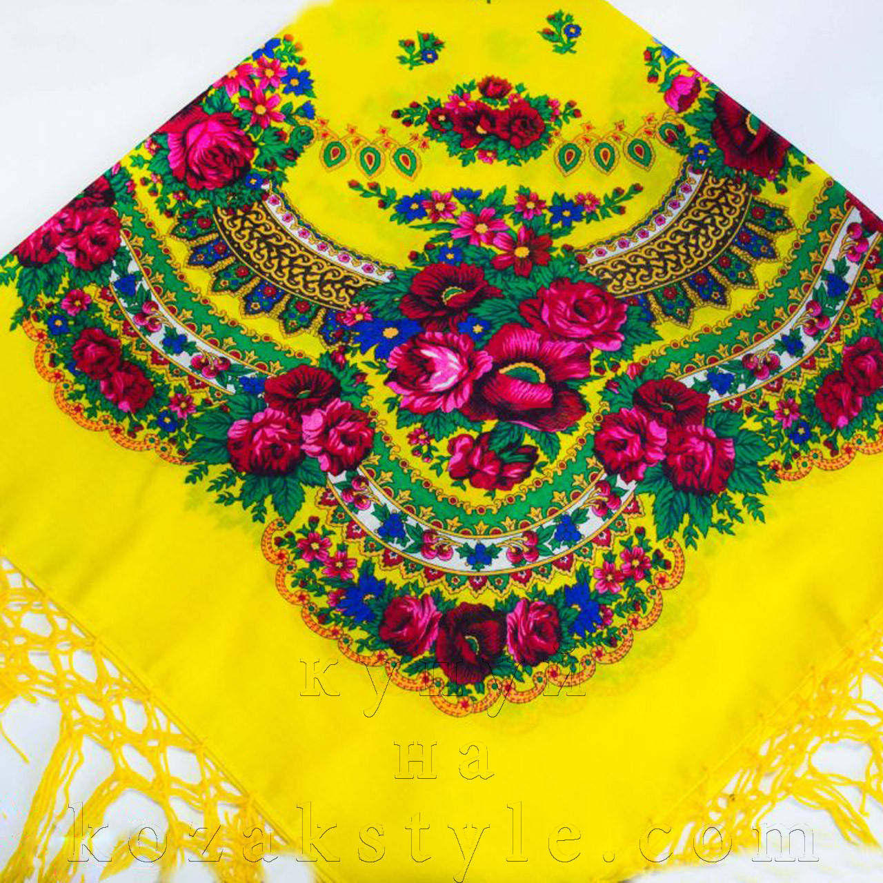 

Українська хустка 120х120 (різні кольори) жовта, Разные цвета