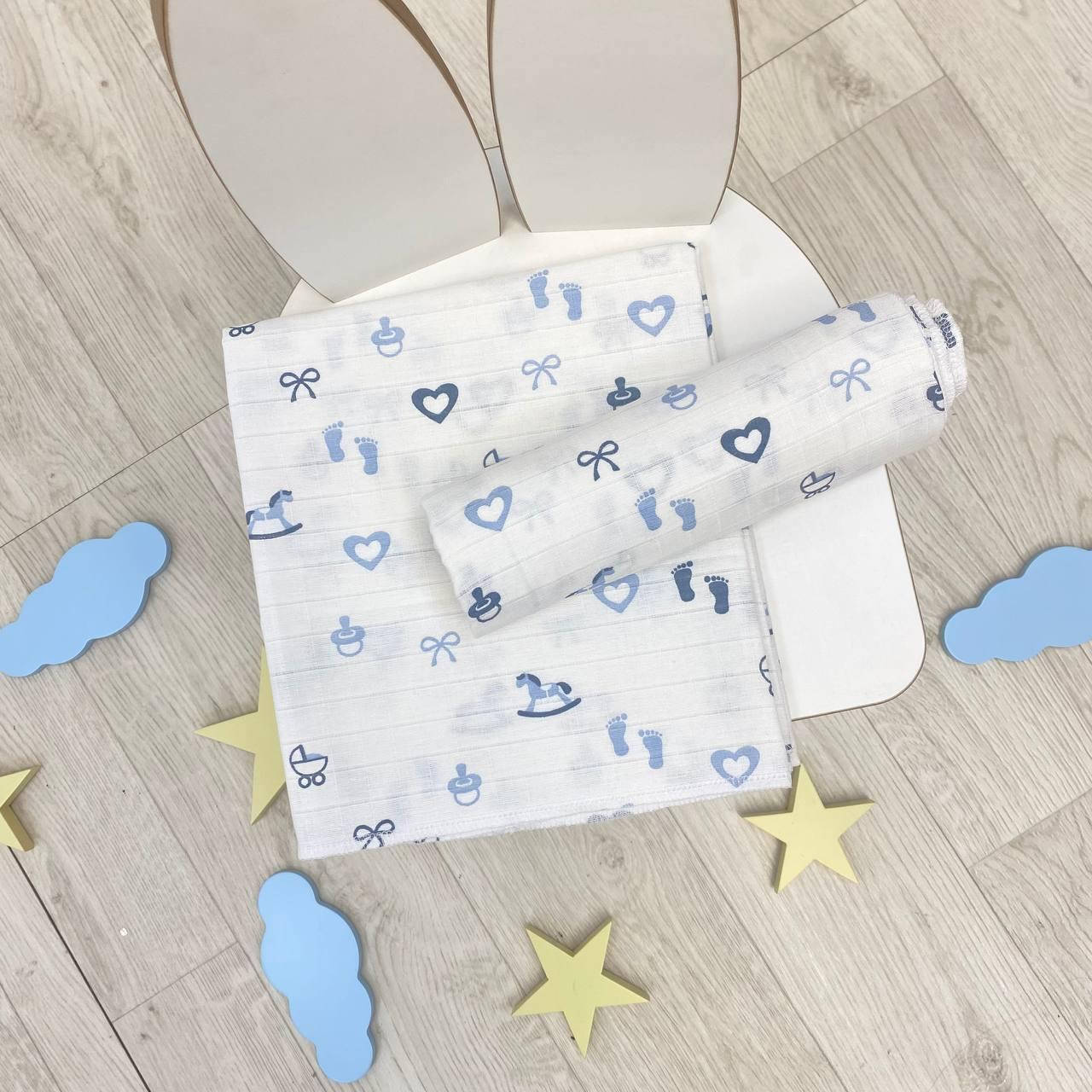 

Пеленка детская муслин двухслойный 80*100 см МП-279, Разные цвета