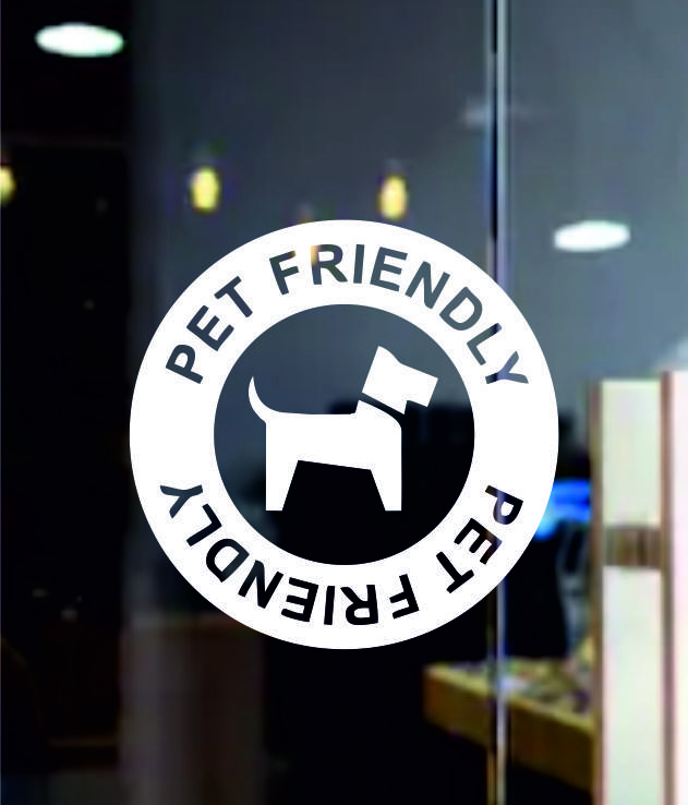 

Наклейка на стекло Pet Friendly | Разрешен вход с животными, Белый