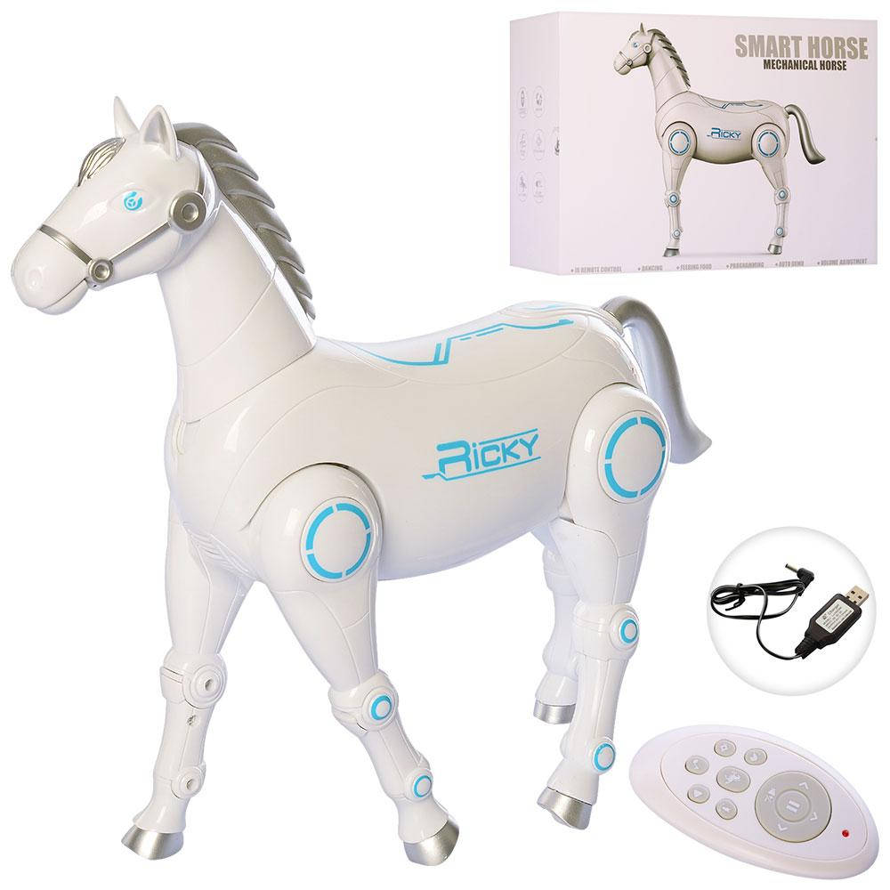 

Интерактивная игрушка Лошадка 27118 на р/у, 37 см, ходит, танцует, двигает головой и хвостом, программируется, Голубой