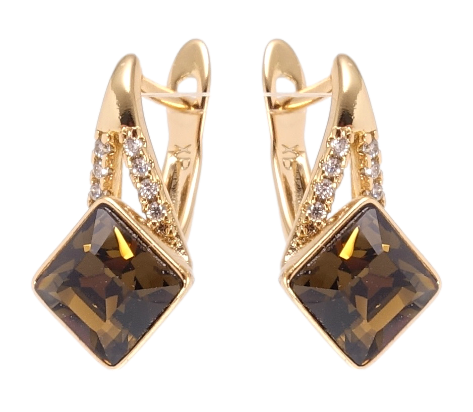 

Серьги Xuping Позолота 18K с кр-ми Swarovski английский замок "Кристаллы Bronze Shade"