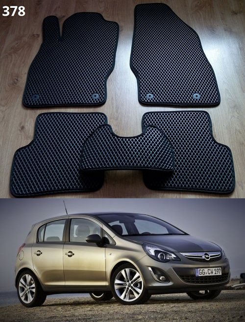 

Коврики ЕВА в салон Opel Corsa D '06-14, Черный