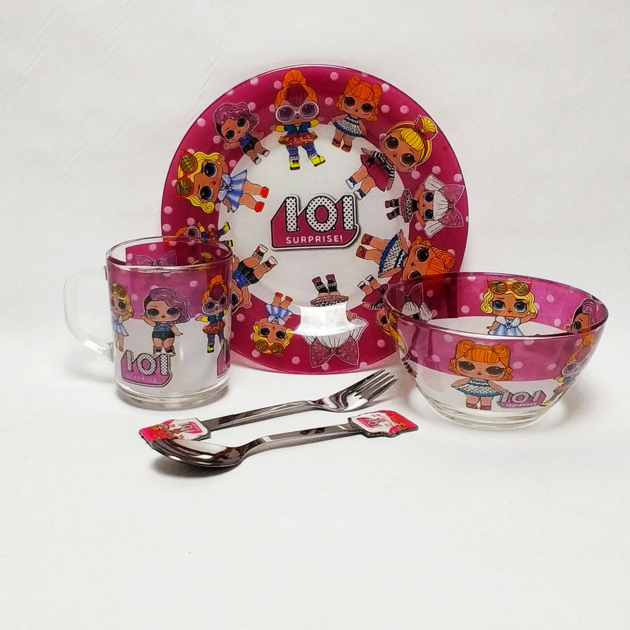 

Детский набор стеклянной посуды для кормления Лол (Lol) фиолетовый 5 предметов Metr+