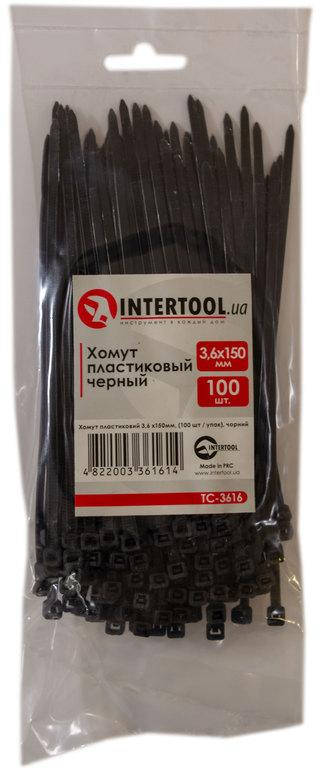 

Хомут пластиковый черный 150x3,6мм Intertool