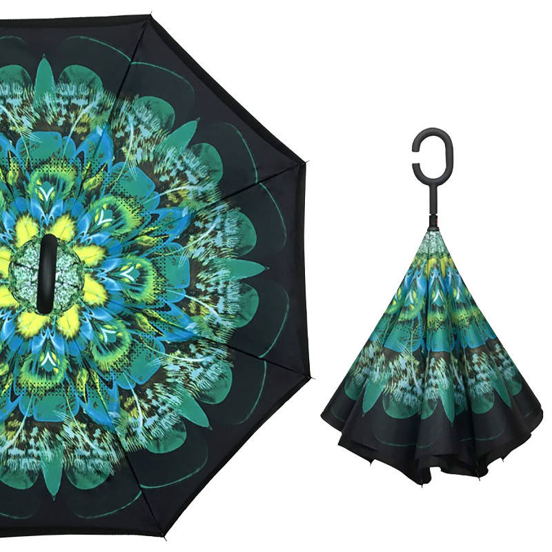 

Зонт наоборот Up-Brella Зелёный Павлин (2907-13303)