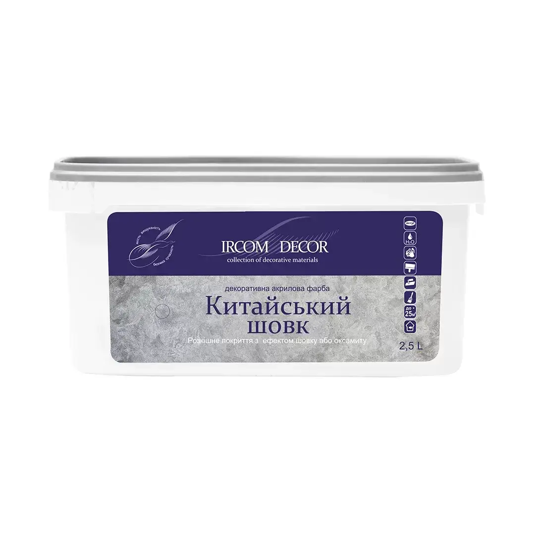

Декоративная краска Ircom Decor Китайский шелк Silver Matt 0.8 л серебро матовое